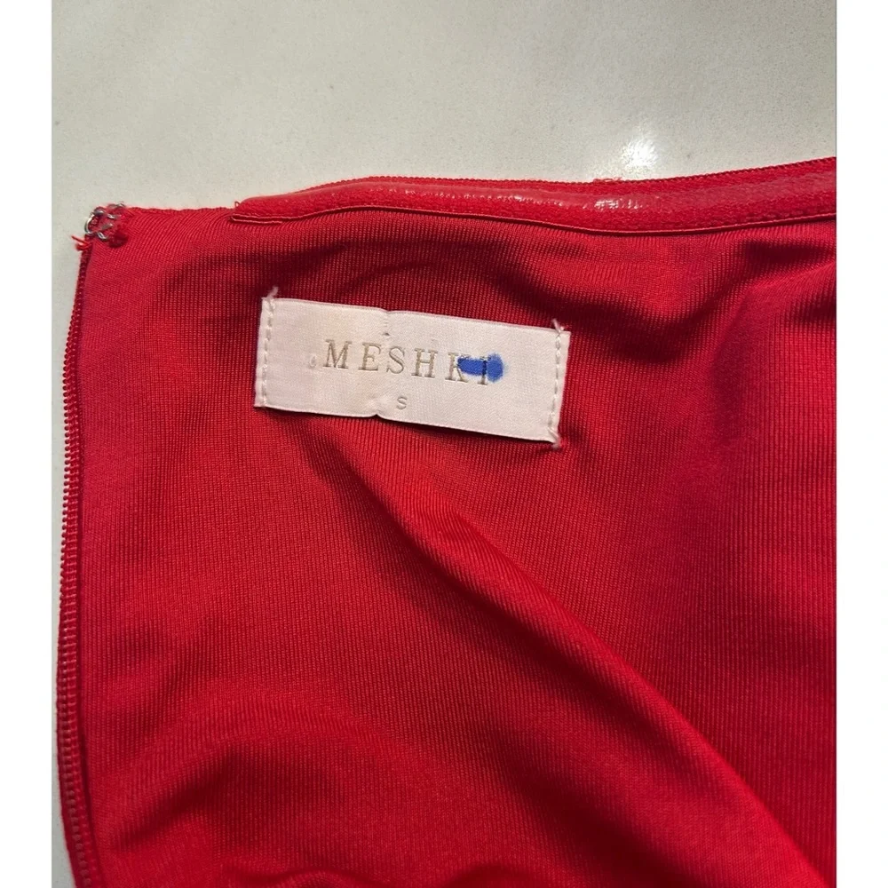 Meshki Red Strapless Maxi Dress - Picture 9 of 11